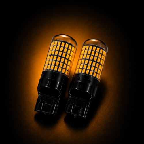 AutoMods Premium W21/5W / 7443 (T20) LED Bulb – Red/Amber