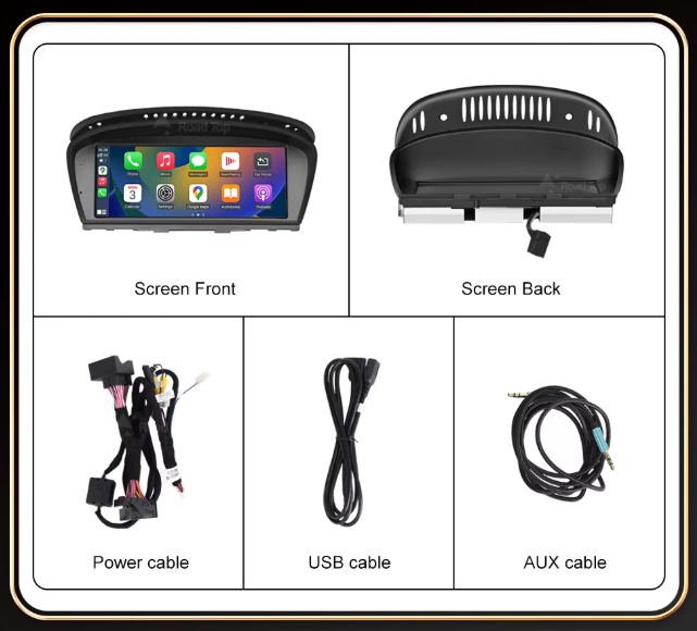 8.8'' Wireless CarPlay Android Auto Screen For BMW E9x E6x CCC System - Image 5