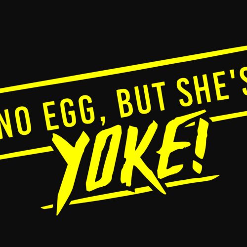 SHE’S NO EGG, BUT SHE’S SOME YOKE Sticker