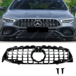 GT Grill In Full Gloss Black For Mercedes CLA C118 2019-2023