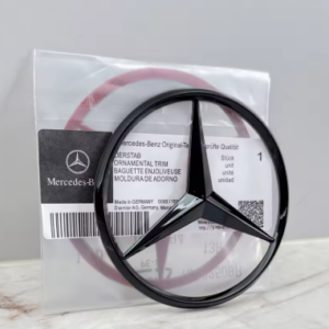 EXTERIOR 90mm CHROME BLACK MERCEDES EMBLEM